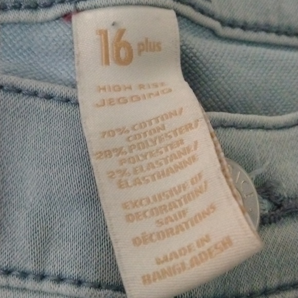 Jeans Jeggings size 16 plus stretch high rise * JUSTICE - Picture 7 of 7
